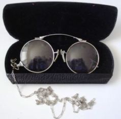 A pair of used 19th century prince-nez can be easily fitted with new reading lenses: $50.